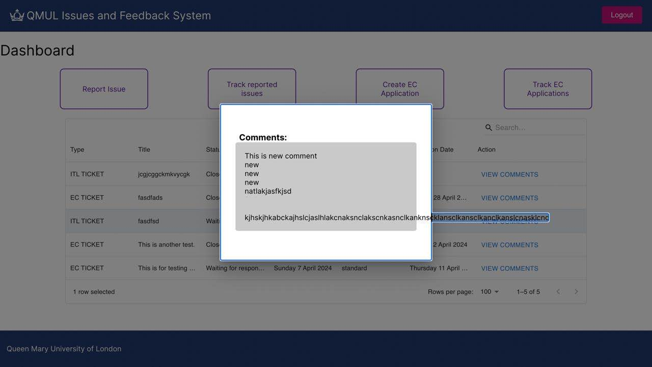 University Issues and Feedback System